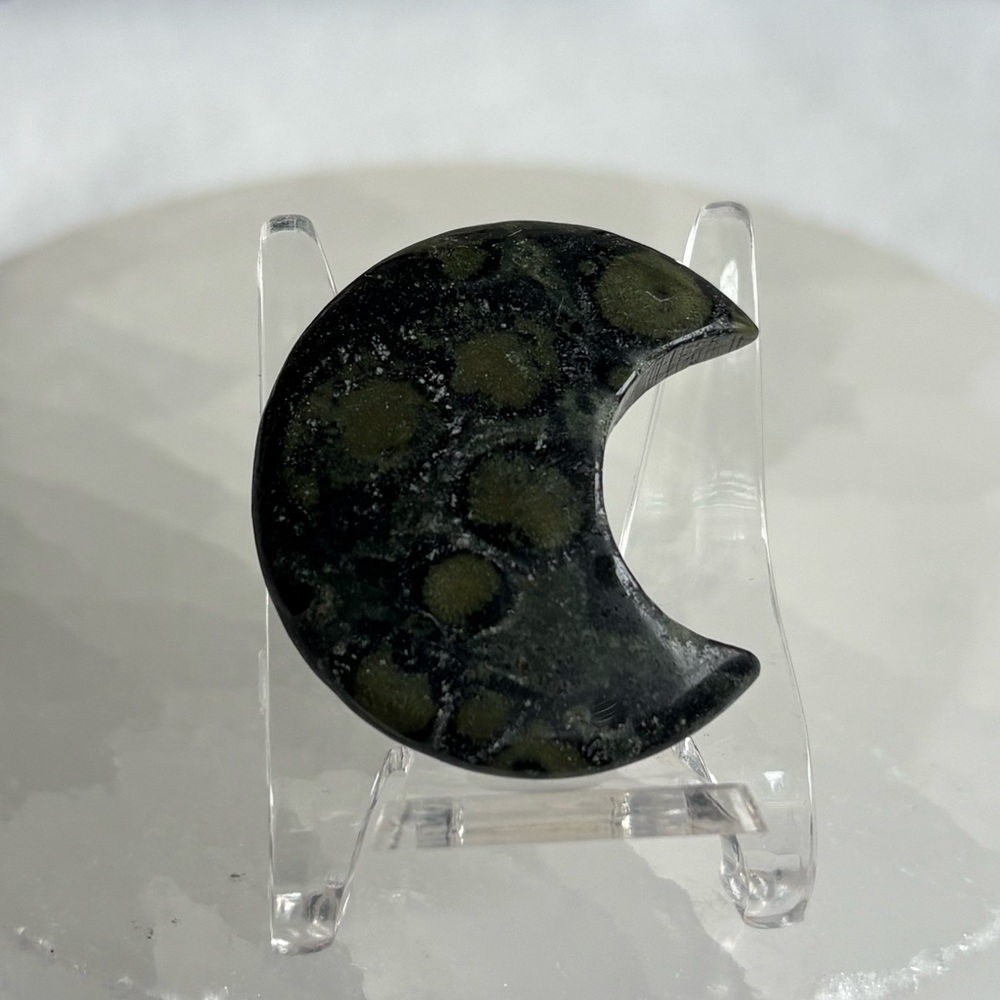 Kambaba jasper crystal moon carving